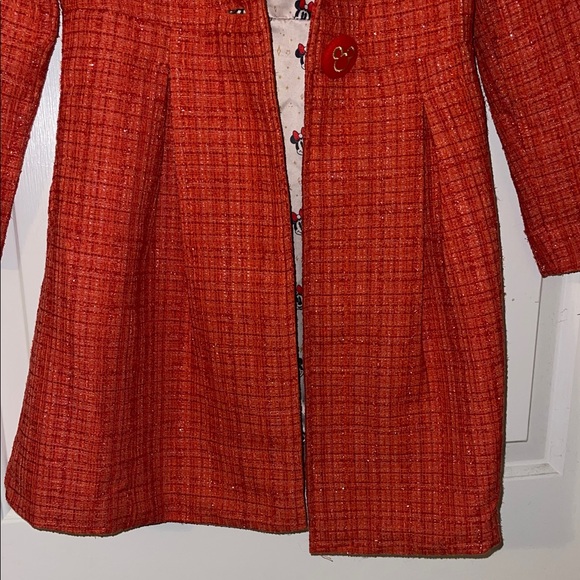 Vintage Orange Kids Disney Minnie Mouse tweed Peacoat. Size 7/8 - Picture 7 of 11